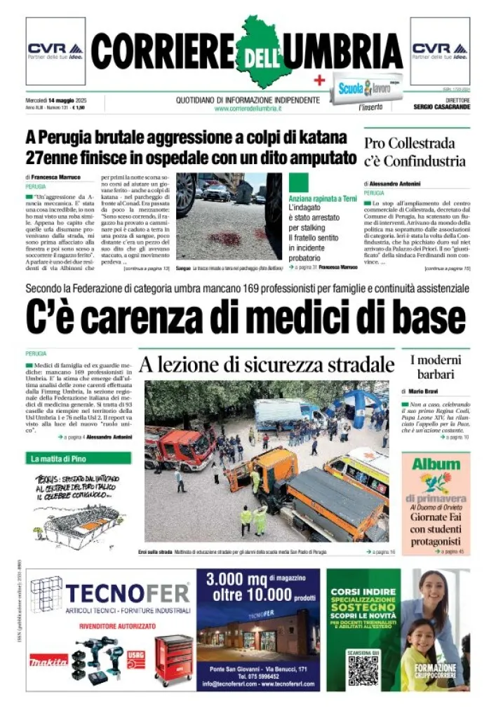 Prima-pagina-corriere umbria-del-2025-05-14